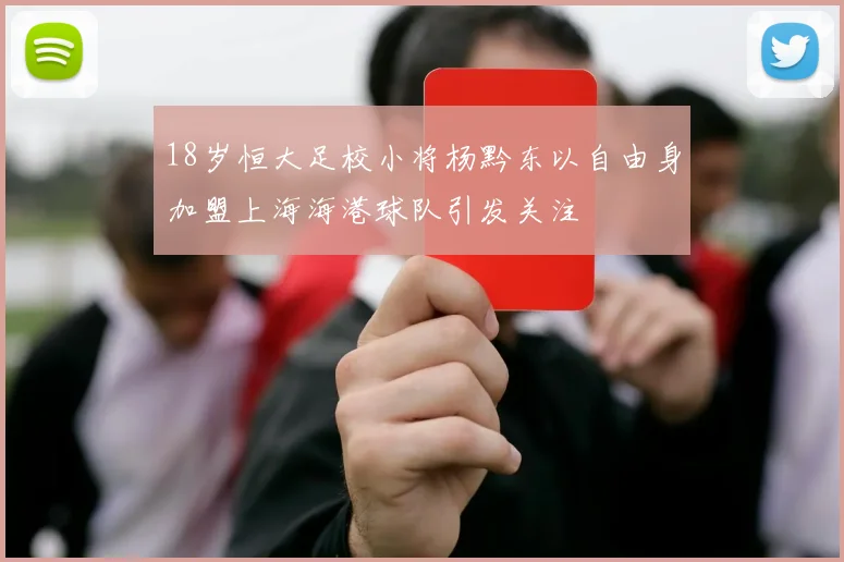 18岁恒大足校小将杨黔东以自由身加盟上海海港球队引发关注