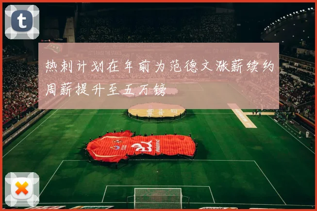 热刺计划在年前为范德文涨薪续约周薪提升至五万镑
